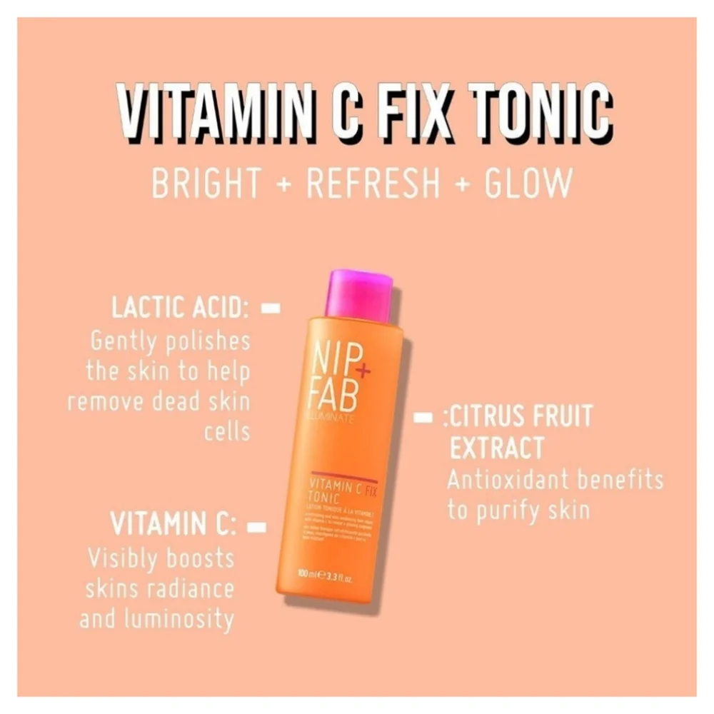 NIP+FAB Facial Bundle: Vitamin C Tonic & Retinol Fix Blemish Treatment - Picture 2 of 8
